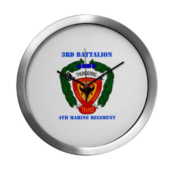 3B4M - M01 - 03 - 3rd Battalion 4th Marines with Text - Modern Wall Clock - Click Image to Close